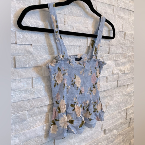 Floral Print Smocked Peplum Tank Top - Picture 4 of 6